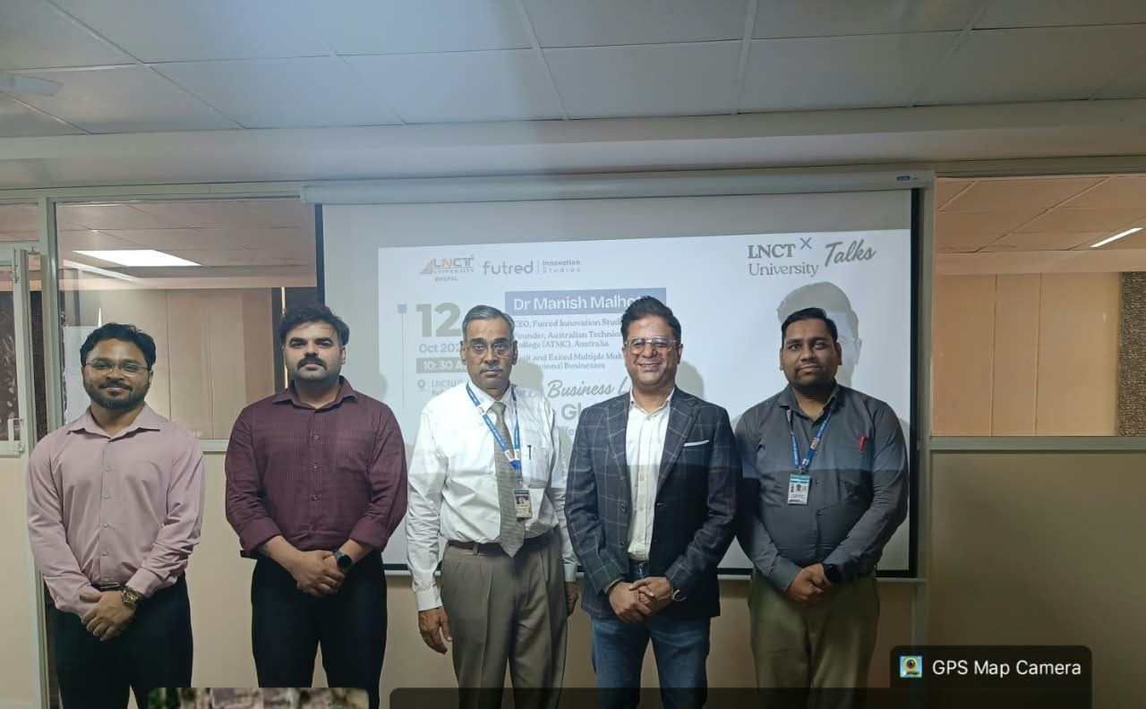 एलएनसीटी विश्वविद्यालय में डिजाइन थिंकिंग और नवाचार पर व्याख्यान